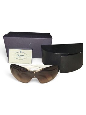 Vintage Y2K Prada Rimless Shield/Mask Sunglasses (Model SPR 54G)